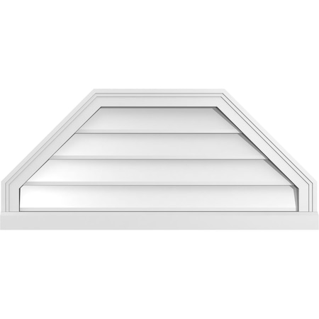 Ekena Millwork Octagonal Top Surface Mount PVC Gable Vent w/ 2"W x 2"P Brickmould Sill Frame, 36"W x 16"H GVPOT36X1603SN